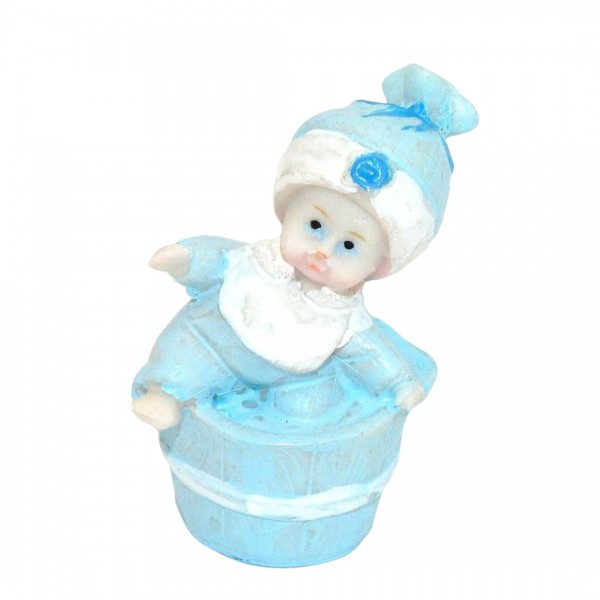 Figurica Dojenček na košu - modri